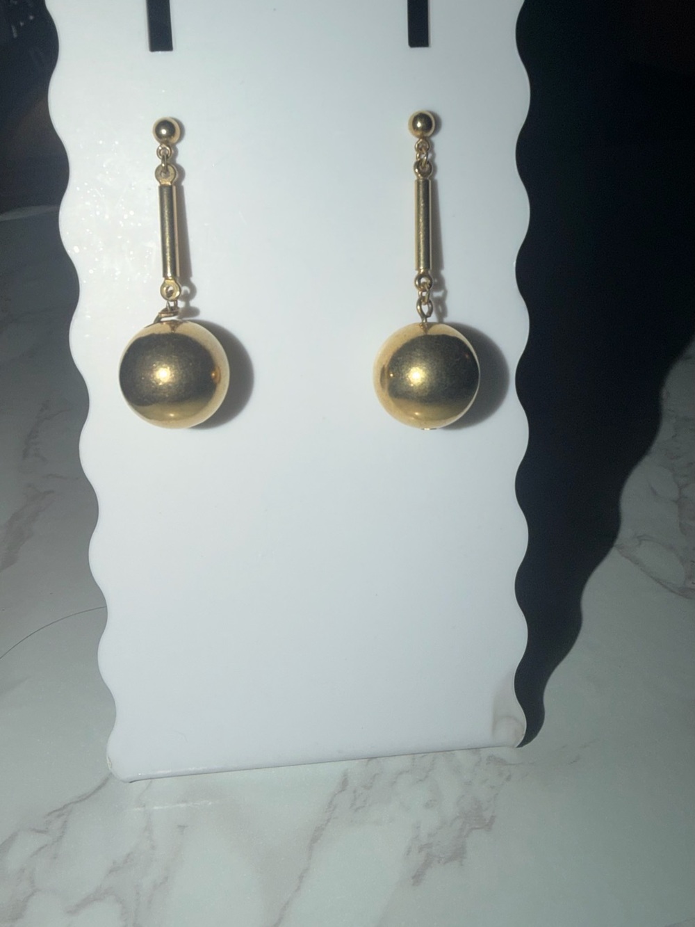 Elegant Gold Sphere Drop Earrings for Women